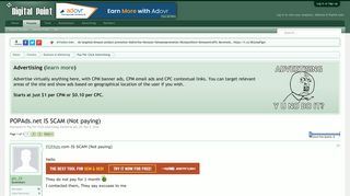 POPAds.net IS SCAM (Not paying) - Digital Point Forums