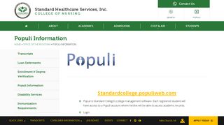 Populi Information - Standard Healthcare Services, Inc.