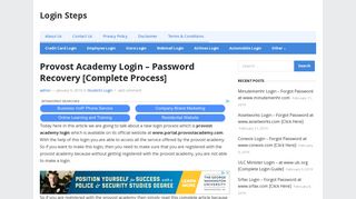 Provost Academy Login – Password Recovery [Complete Process ...