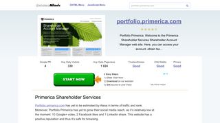 Portfolio.primerica.com website. Primerica Shareholder Services.