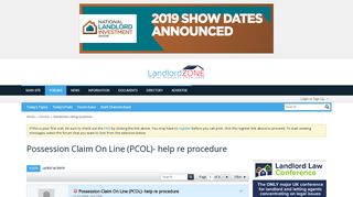 Possession Claim On Line (PCOL)- help re procedure - LandlordZONE ...