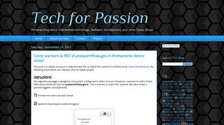Tech for Passion: Come scaricare la PEC di postacertificata.gov.it ...