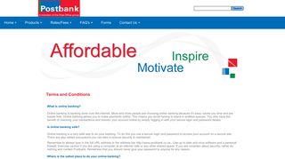 Online banking - Post Bank