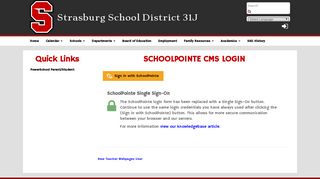 CMS Login - Strasburg School District 31J