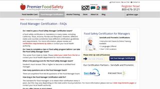 ServSafe Certification | Premier Food Safety
