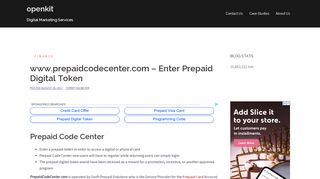 www.prepaidcodecenter.com - Enter Prepaid Digital Token | openkit