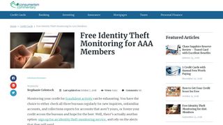 Free Identity Theft Monitoring for AAA Members: Is it Free Indeed?