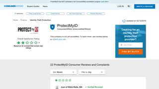 Top 22 Reviews and Complaints about ProtectMyID