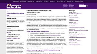 Credit Monitoring Authorization Code | University of Northern Iowa