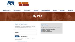 National PTA Members Site > Member Login > Sign In
