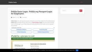 Publix Oasis · Visit Publix.org to Access Publix Passport