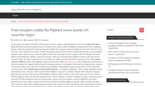 Free coupon codes for flipkart www pwlan ch voucher login