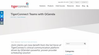 TigerConnect Teams with QGenda | TigerConnect