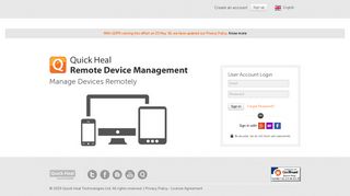 Welcome to Quick Heal Remote Device Management - Sign in