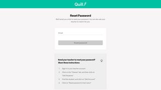 Reset Password - Quill.org — Interactive Writing and Grammar
