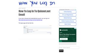 How To Log In To Quixnet.net Email