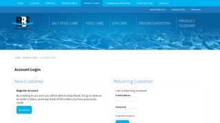 Account Login - RBF International : Salt pool care, Pool care, Spa care