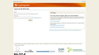 My RCN Web - Norges forskningsråd