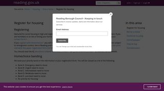 Homechoice banding - Reading Borough Council