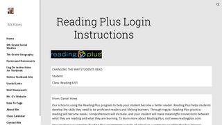 Mr.Hines - Reading Plus Login Instructions - Google Sites