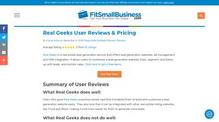 Real Geeks User Reviews & Pricing - Fit Small Business