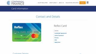 Reflex Card - Continental Finance