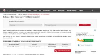 Reliance Life Insurance Toll Free Number India | Customer Care ...