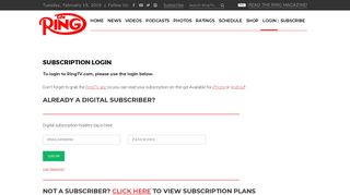 Subscription Login - The Ring