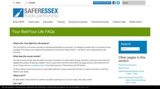 Your Belt/Your Life FAQs – SERP - Safer Essex Road Partnership