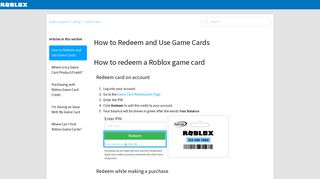 How to Redeem and Use Game Cards – Roblox Support