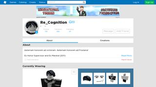 Re_Cognition - Profile - Roblox