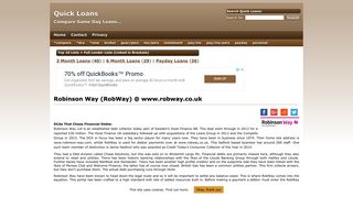 Robinson Way (RobWay) @ www.robway.co.uk | Quick Loans