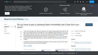 history - Do you have to play a (replaced) joker immediately with ...