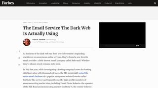 The Email Service The Dark Web Is Actually Using - Forbes