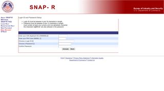 Login ID and Password Setup - SNAP-R