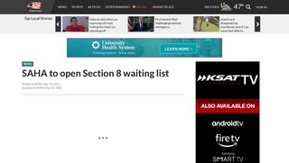 SAHA to open Section 8 waiting list - KSAT.com