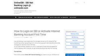 How to Login on SBI or Activate Internet Banking Account First Time ...