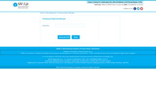 SBI Life Insurance Co. Ltd - Online Premium Payment