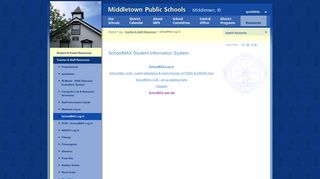 Middletown Public Schools (RI): SchoolMAX Log In - Mpsri.net