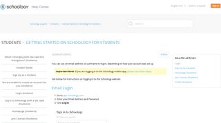 Login (Student) – Schoology Support