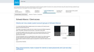 Schwab Alliance / Client Access