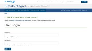 User Login - Buffalo Niagara SCORE - SCORE.org