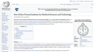 Sree Chitra Tirunal Institute for Medical Sciences and ... - Wikipedia
