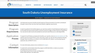 South Dakota Unemployment Insurance | Benefits.gov