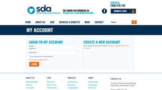 SDA - Shop, Distributive & Allied Employees Association | User | Login
