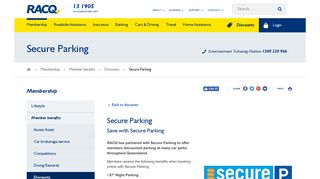 Discounts - Secure Parking - RACQ