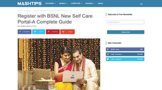 Register with BSNL New Self Care Portal-A Complete Guide | Mashtips