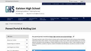 Parent Portal & Mailing List - Galston High School