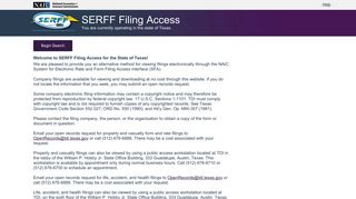 SERFF Filing Access - Texas