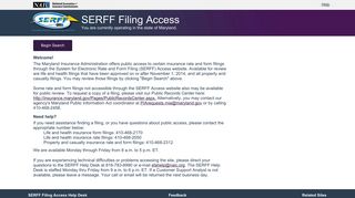 SERFF Filing Access - Maryland